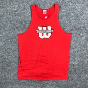 Wilson Tank Top Mens XL Red Sleeveless Athleticwear Logo Gym Workout